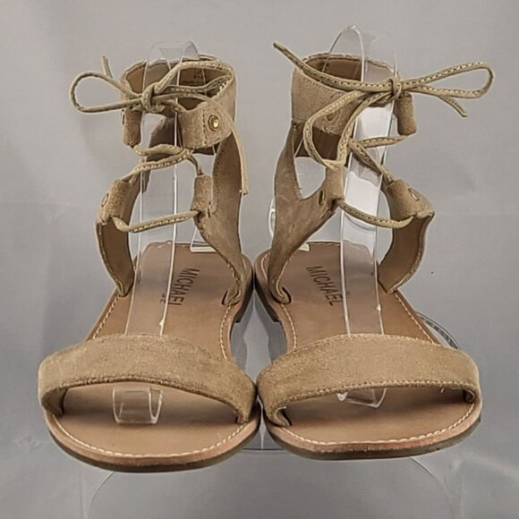 Michael Lizzi Strappy Gladiator Sandals Tan Leather - Picture 5 of 8